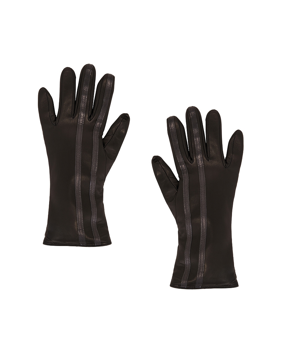 Image 1 of Clyde Short Racing Gloves in Black With Racing Stripes