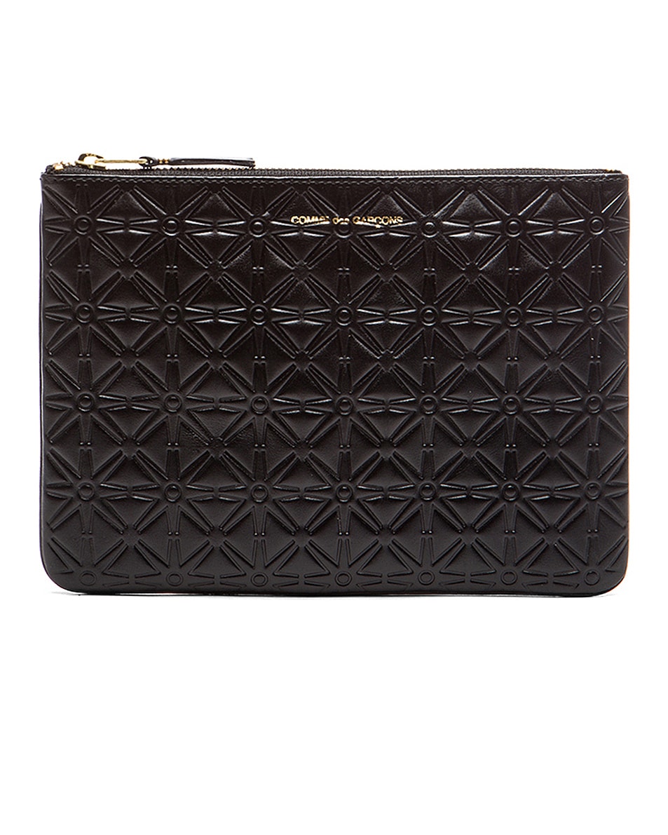 Image 1 of COMME des GARCONS Star Embossed Pouch in Black