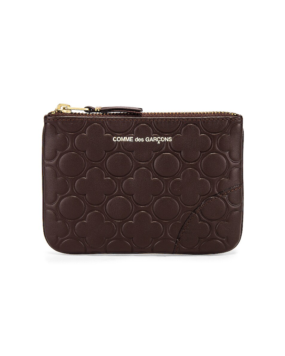 Image 1 of COMME des GARCONS Embossed Leather Line Pattern B Wallet in Brown