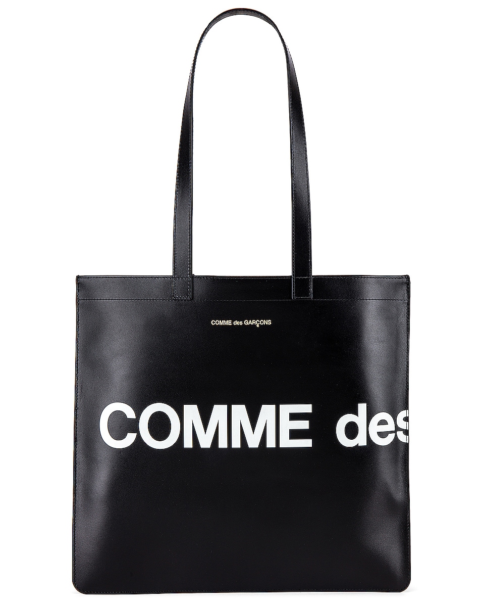 Image 1 of COMME des GARCONS Huge Logo Tote Bag in Black