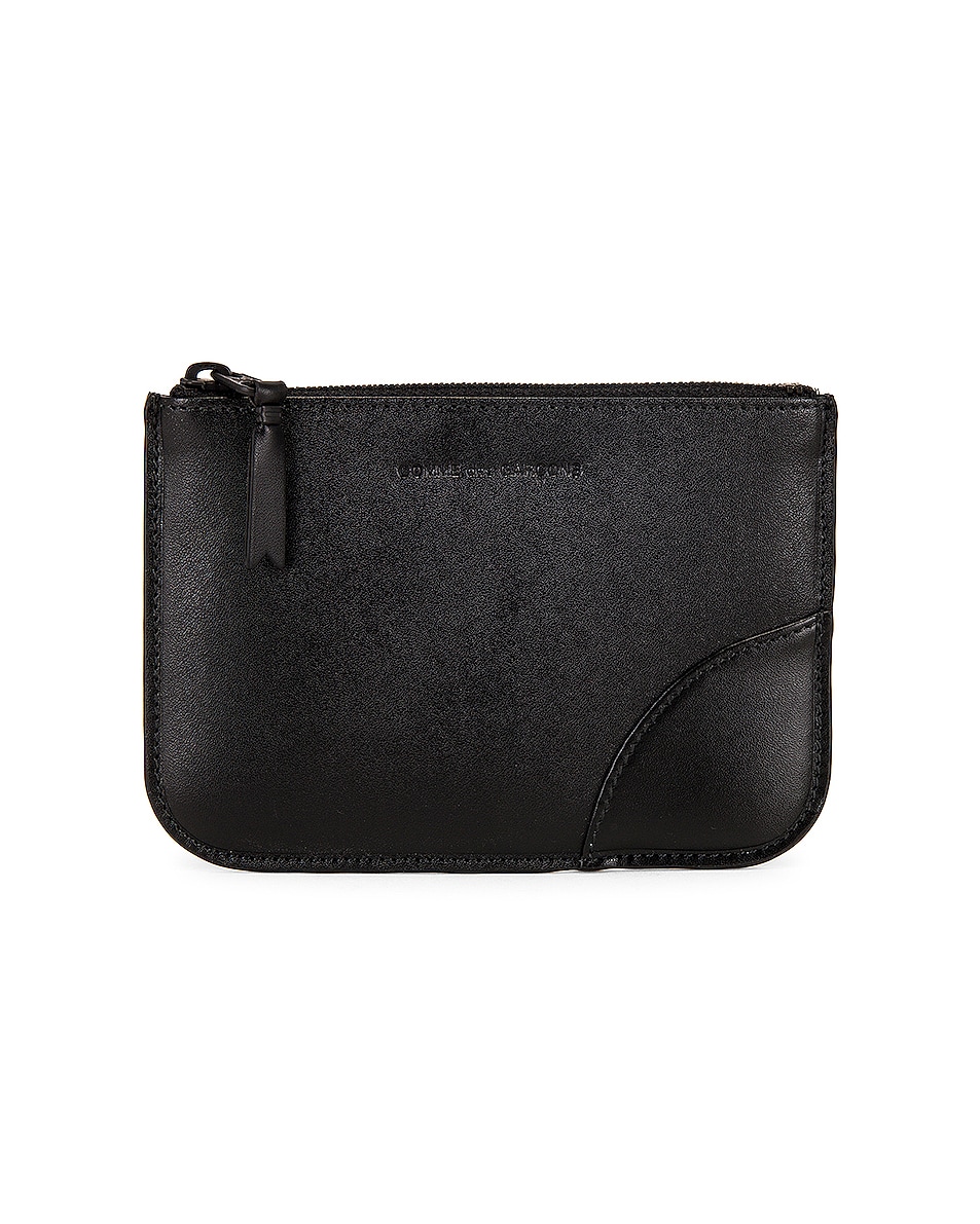 Image 1 of COMME des GARCONS Very Black Leather Zip Wallet in Black