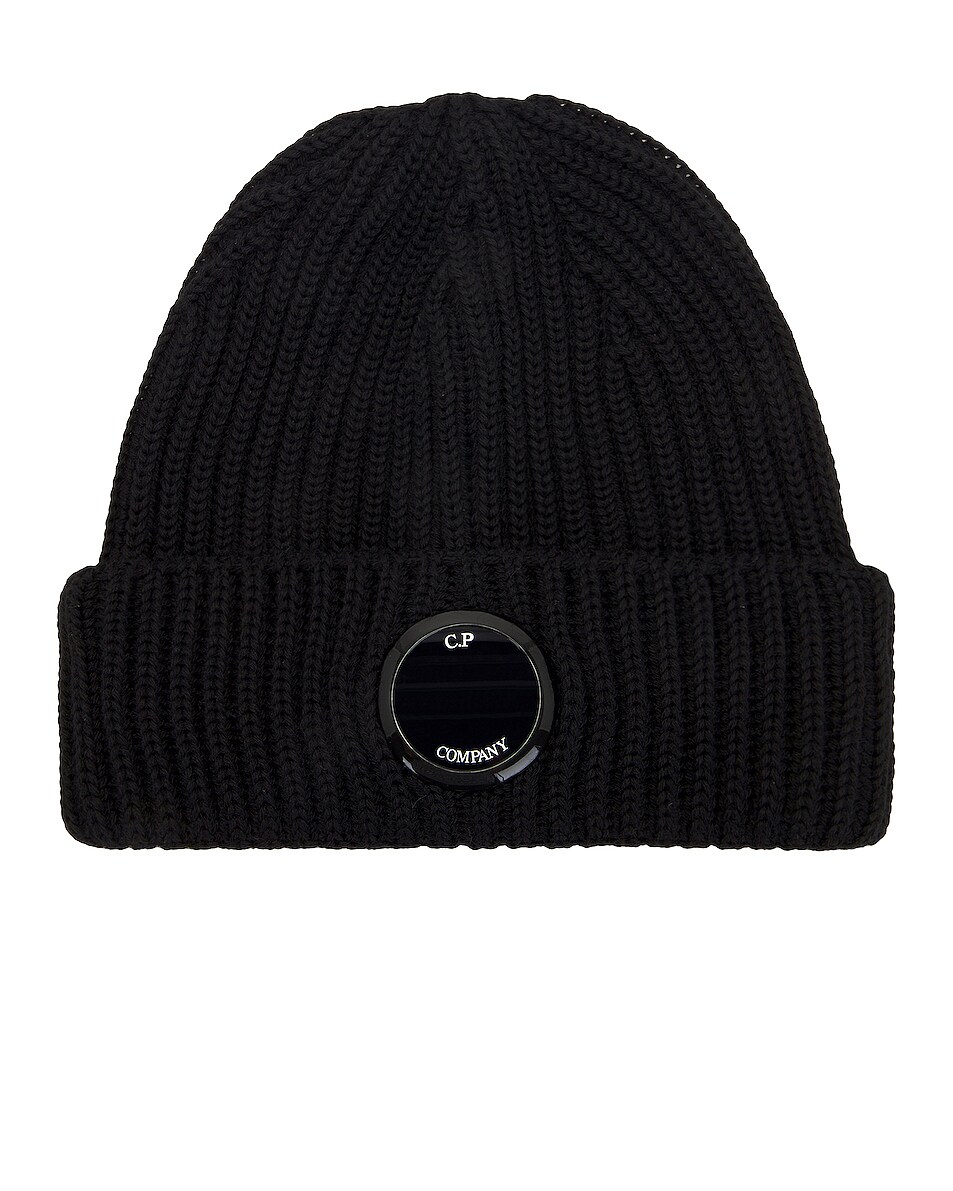 Image 1 of C.P. Company Wool Beanie in Black