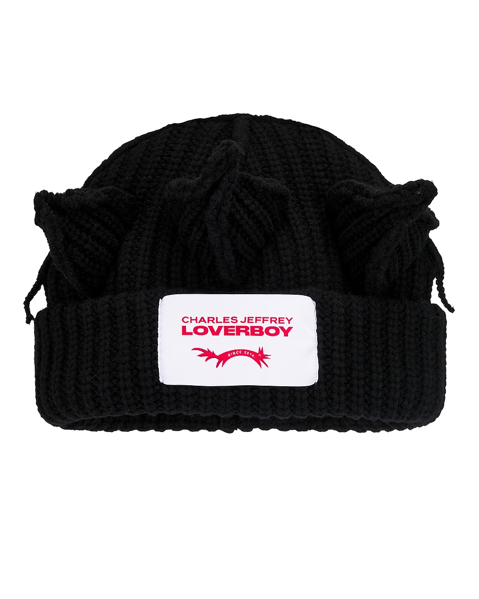 Image 1 of Charles Jeffrey LOVERBOY Chunky Berserker Beanie in Black