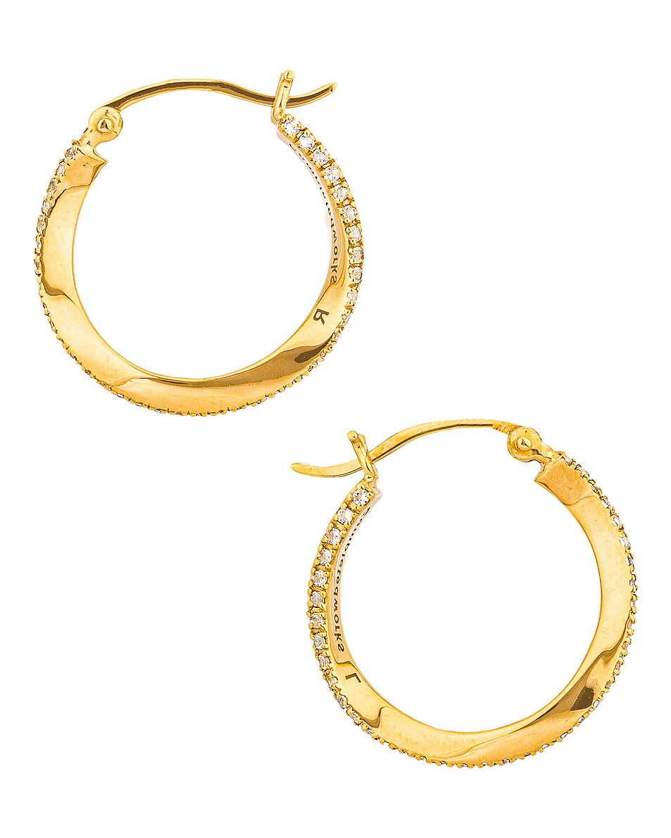 Image 1 of Completedworks Flawed Logic Hoop Earrings in Gold & White Topaz