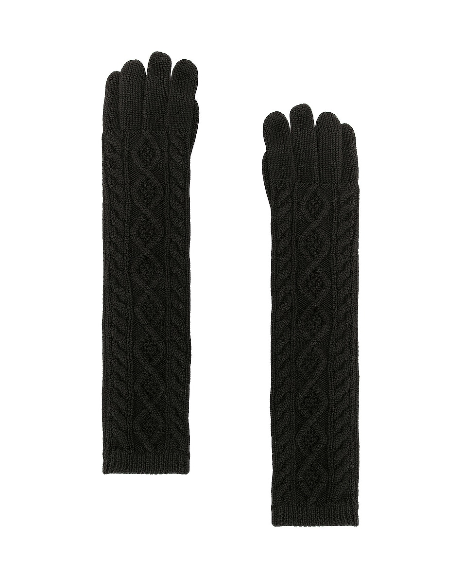 Image 1 of Coperni Cable Knit Gloves in Black