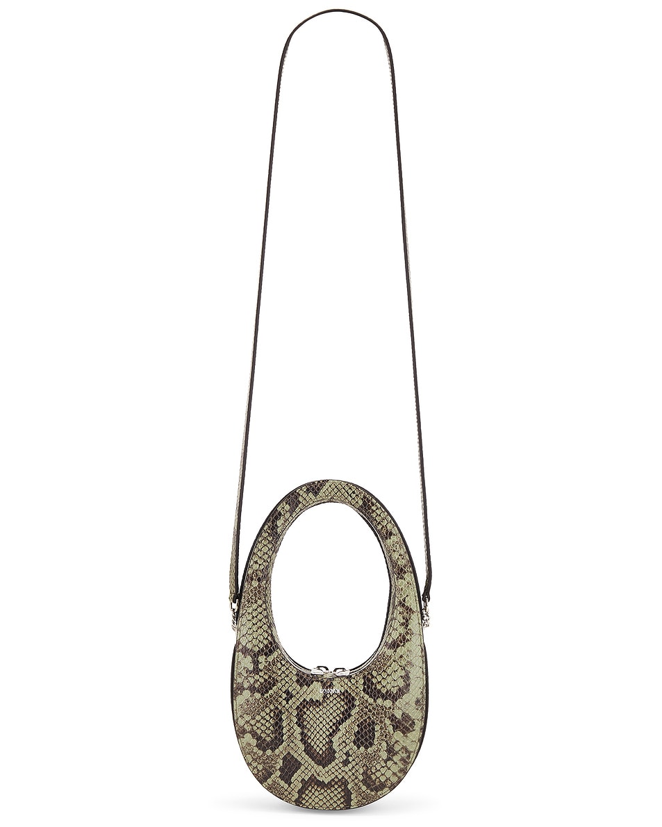 Image 1 of Coperni Python Printed Crossbody Mini Swipe Bag in Green