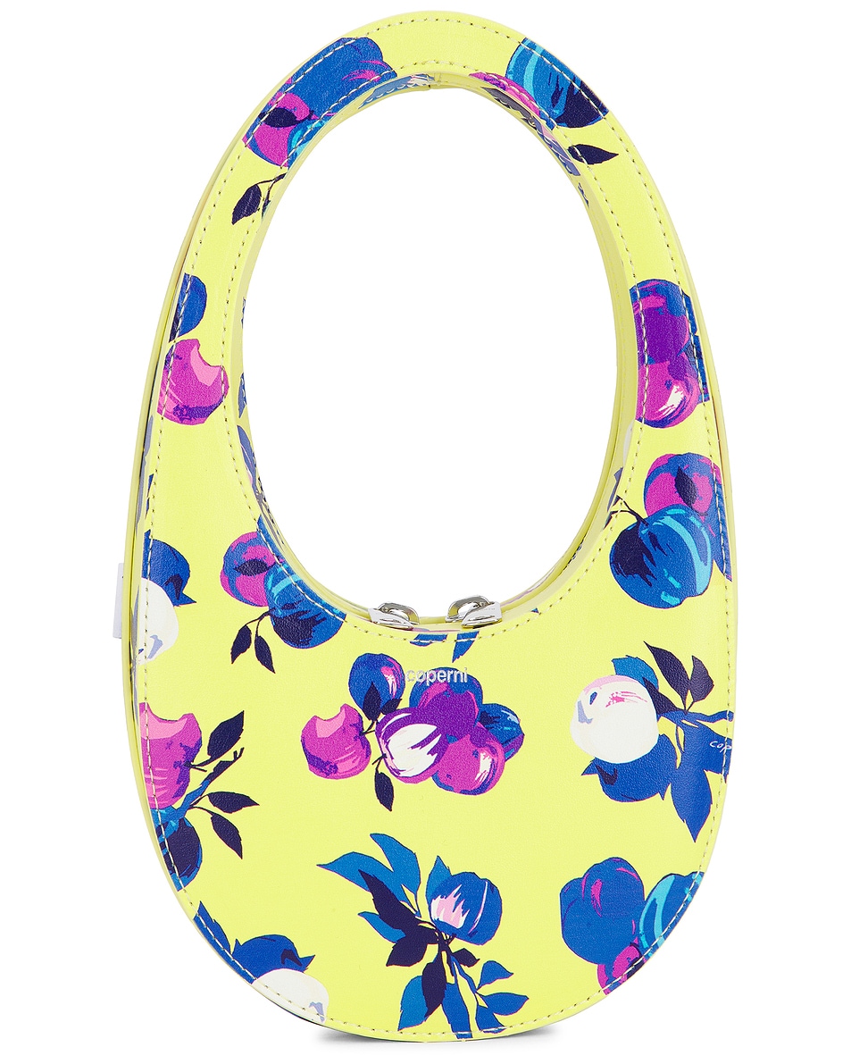 Image 1 of Coperni Mini Printed Swipe Bag in Print Yellow Flowers