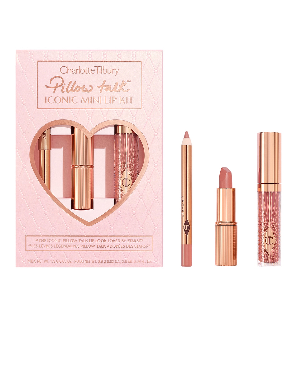 Image 1 of Charlotte Tilbury Pillow Talk Iconic Mini Lip Kit in 