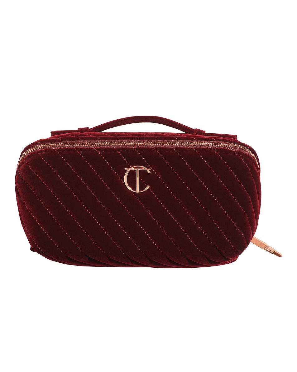 Image 1 of Charlotte Tilbury Velvet Large Organizer Bag in 