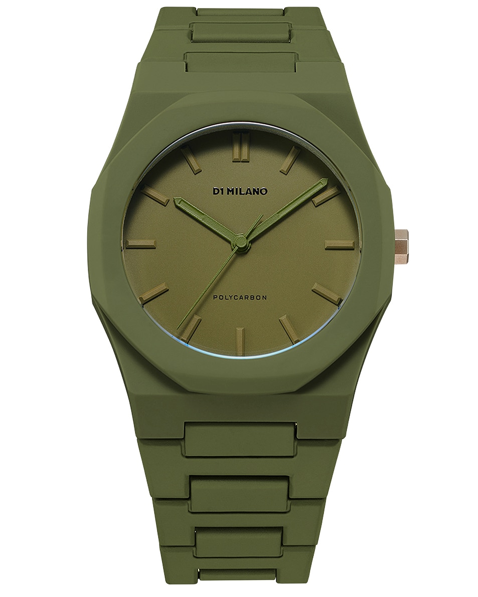 Image 1 of D1 Milano Polycarbon 40.5mm Watch in Military Green