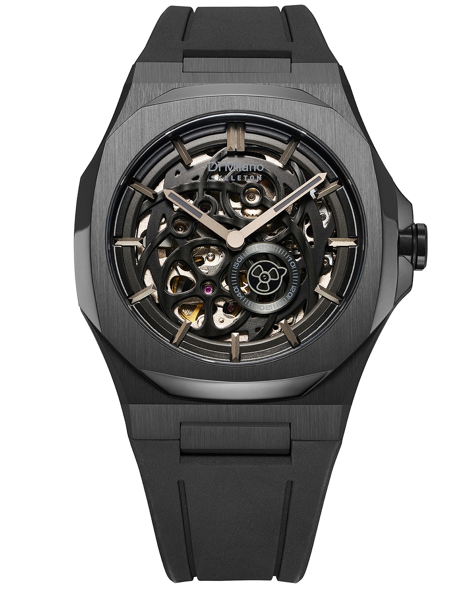 Image 1 of D1 Milano Skeleton Steel 41.5mm Watch in Jet Black