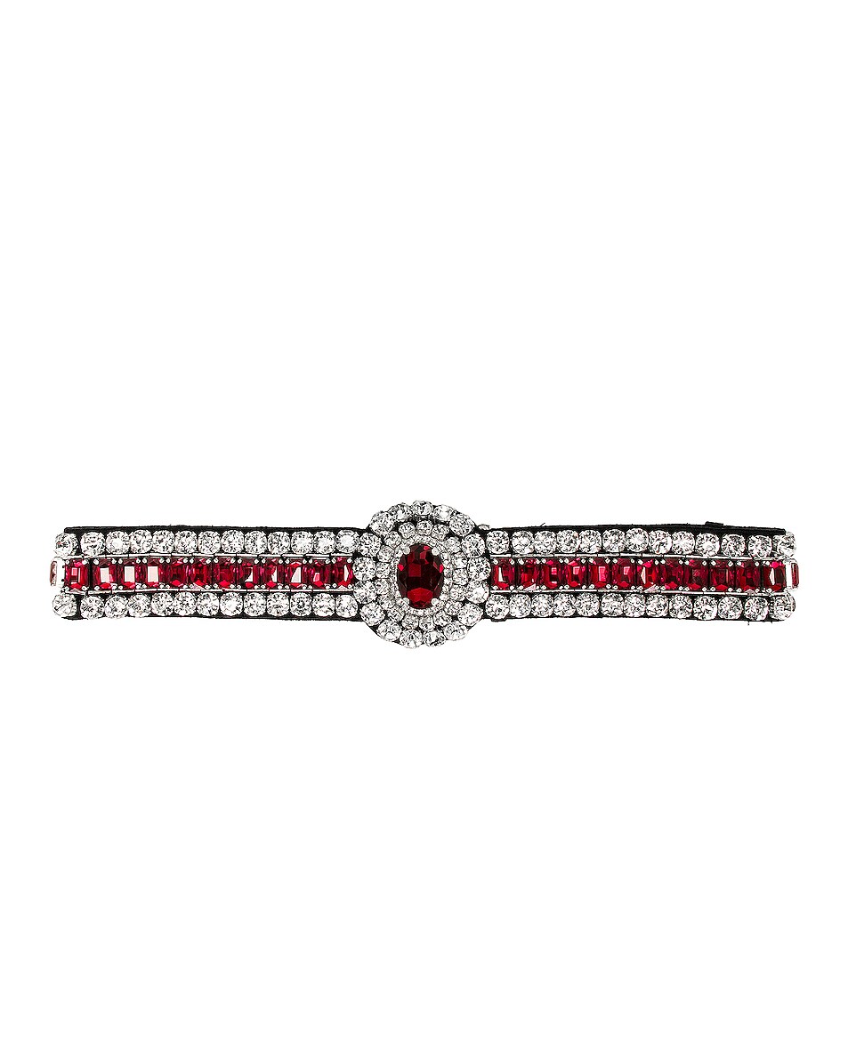 Image 1 of David Koma Crystal Belt in Red & Silver