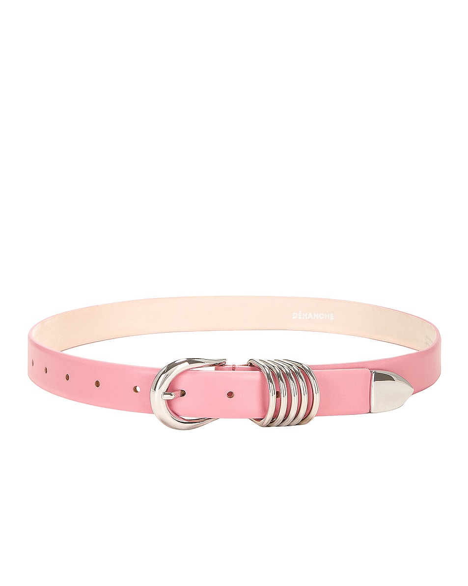 DEHANCHE Hollyhock Belt in Barbie Pink & Silver | FWRD