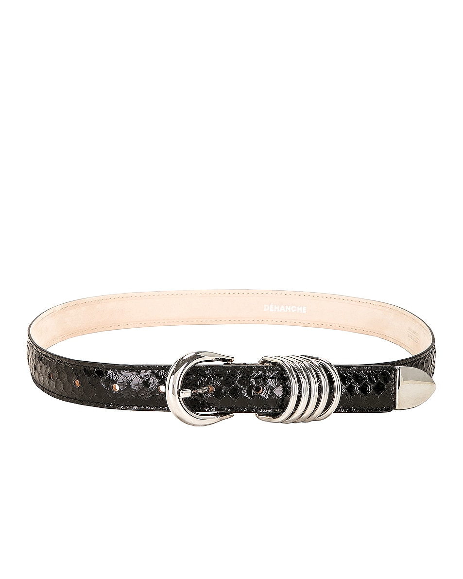 Image 1 of DEHANCHE Hollyhock Snake Belt in Black Python