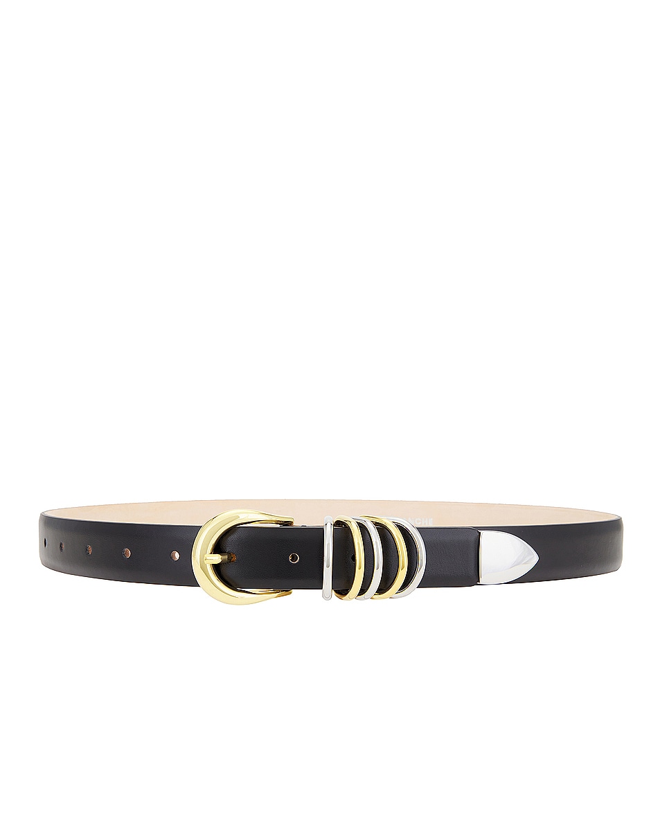 Image 1 of DEHANCHE Hollyhock Mixed Metal Belt in Black, Gold, & Silver