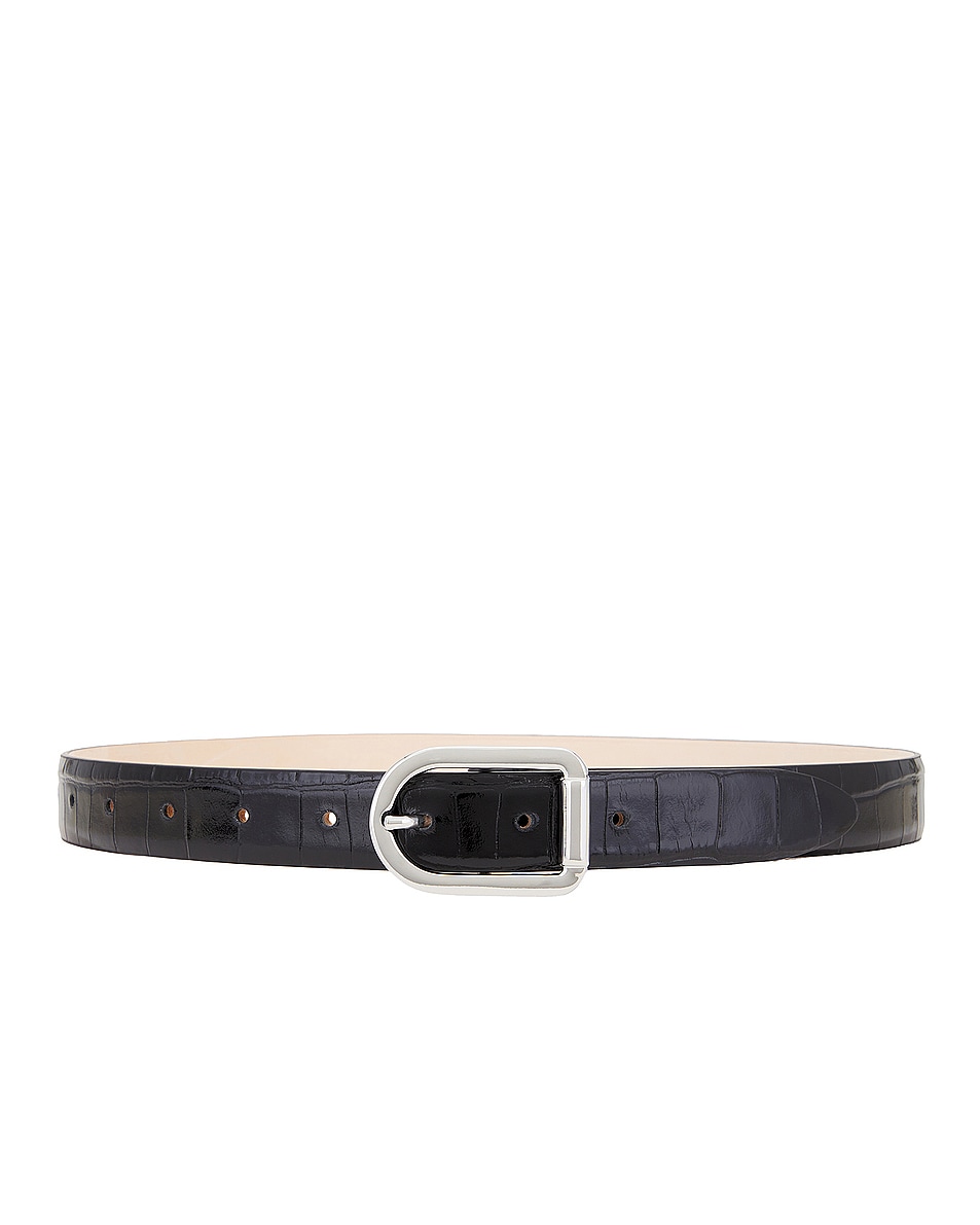 Image 1 of DEHANCHE Mija Belt in Black Croc & Silver