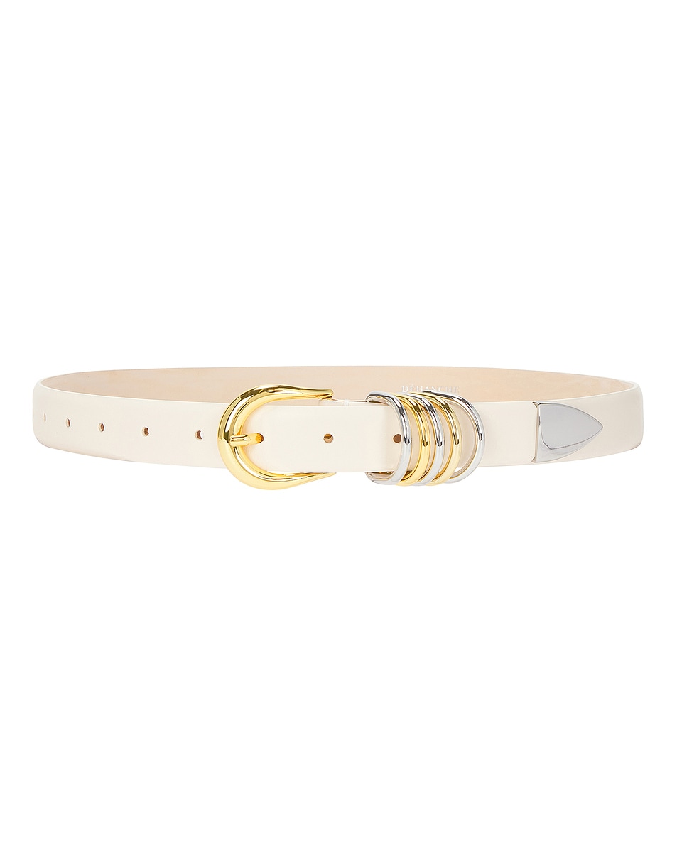 Image 1 of DEHANCHE Hollyhock Mixed Metal Belt in Ivory, Silver, & Gold