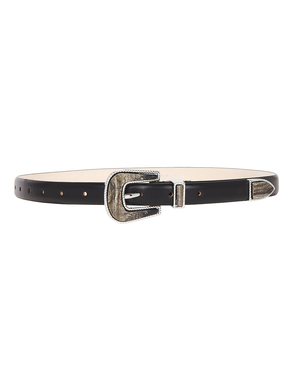 Image 1 of DEHANCHE Travertine Belt in Black, Onyx Inlay, & Silver