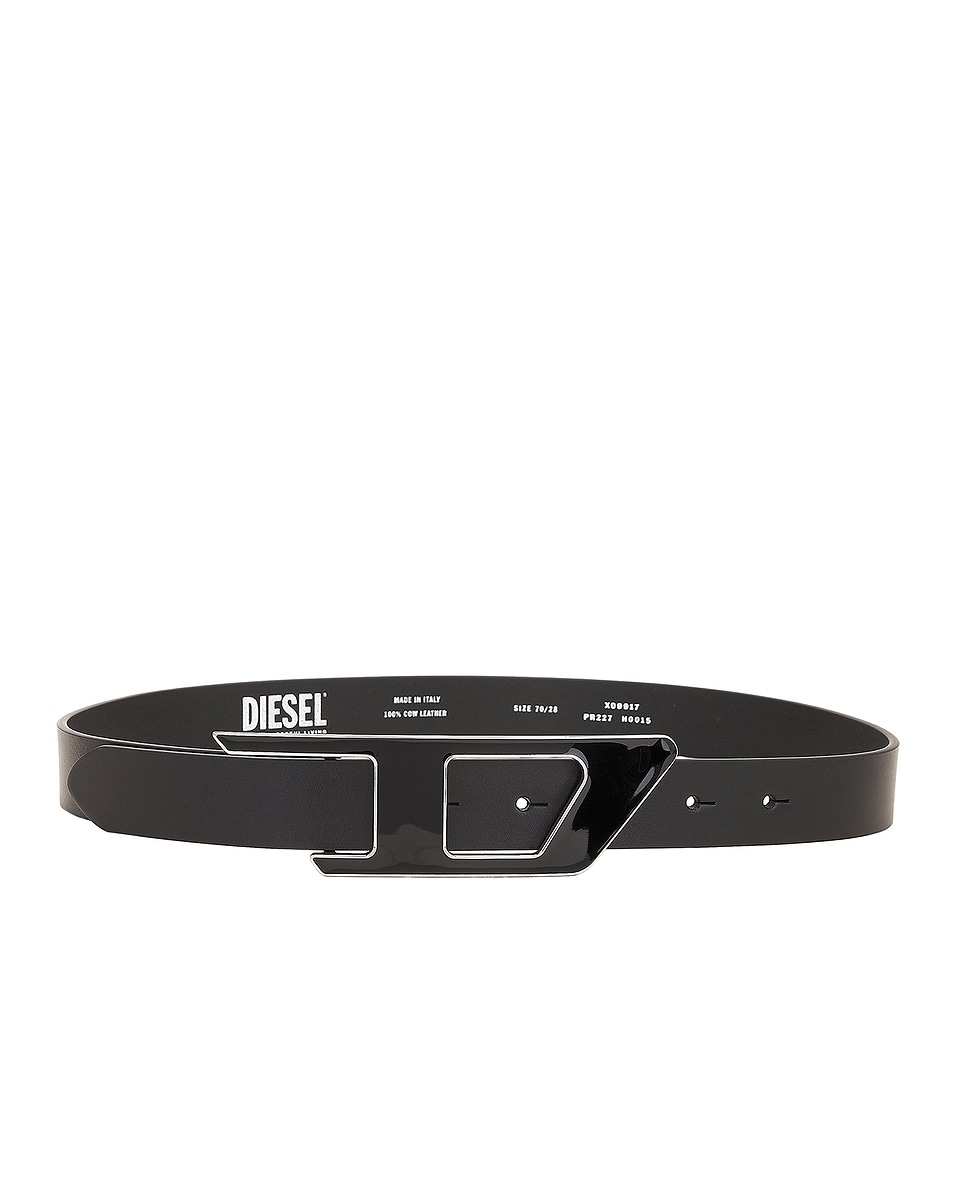 Image 1 of Diesel D Logo Belt in Solid & Black