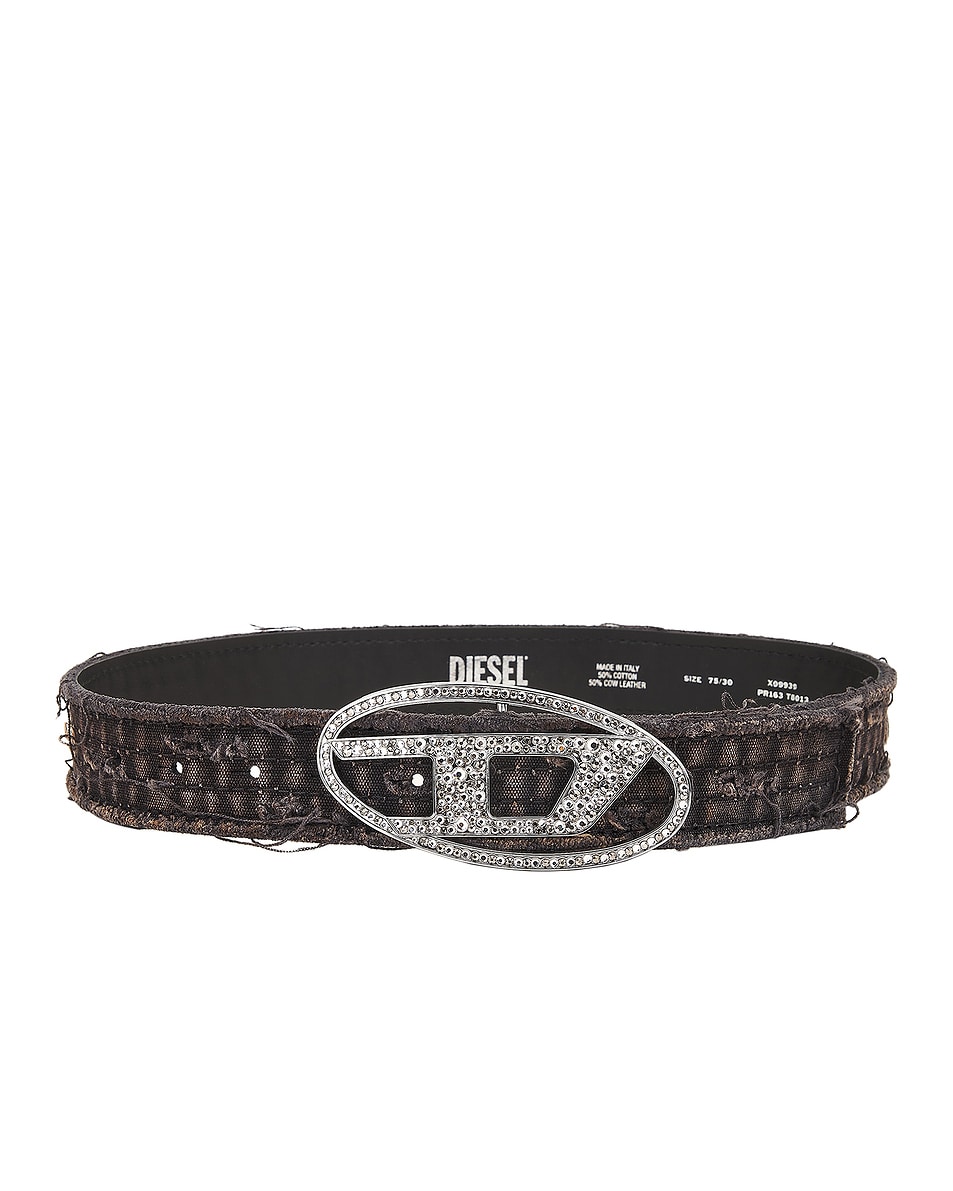 Image 1 of Diesel 1DR Strass Belt in Black