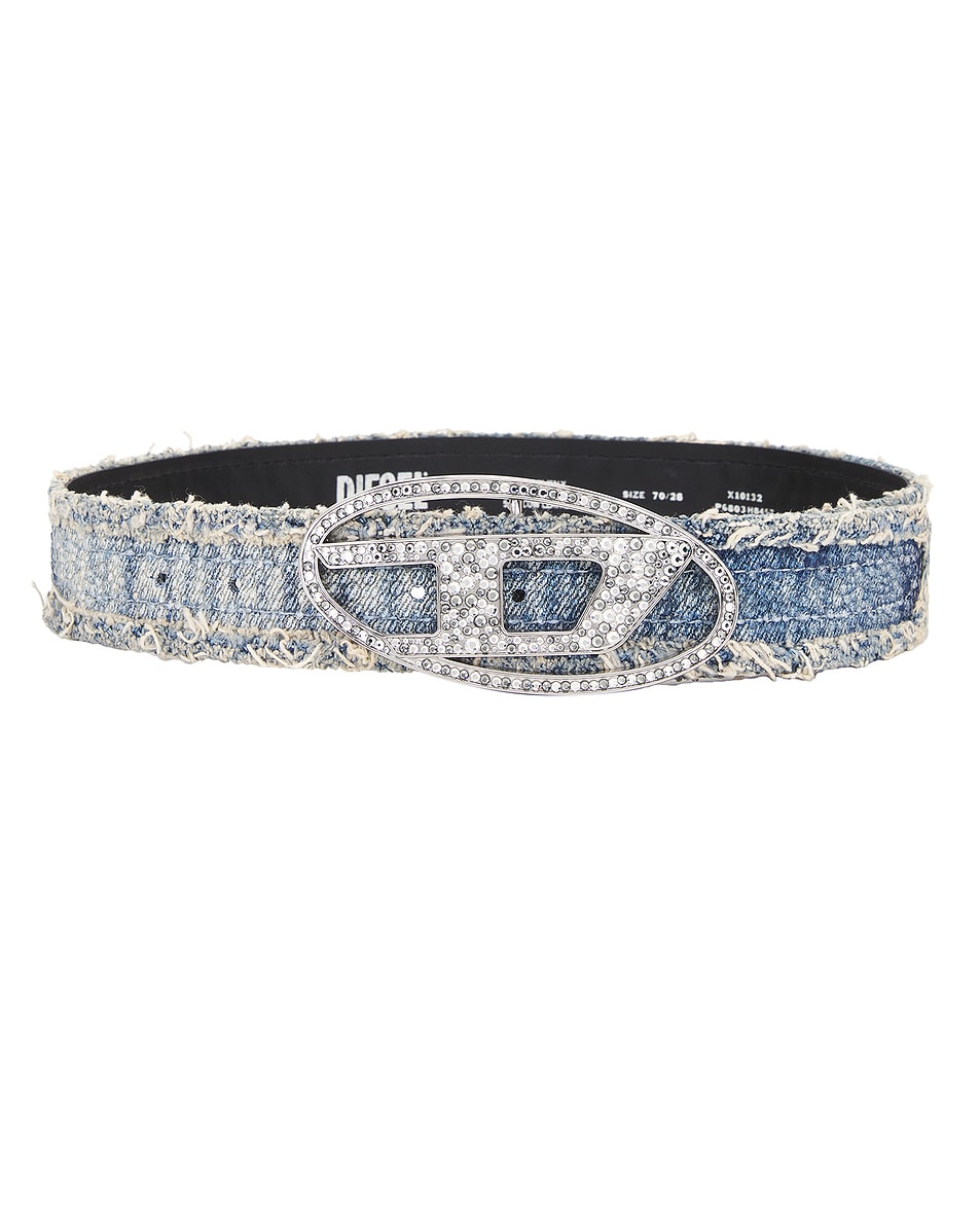 Image 1 of Diesel 1DR Strass Belt in Medium Blue