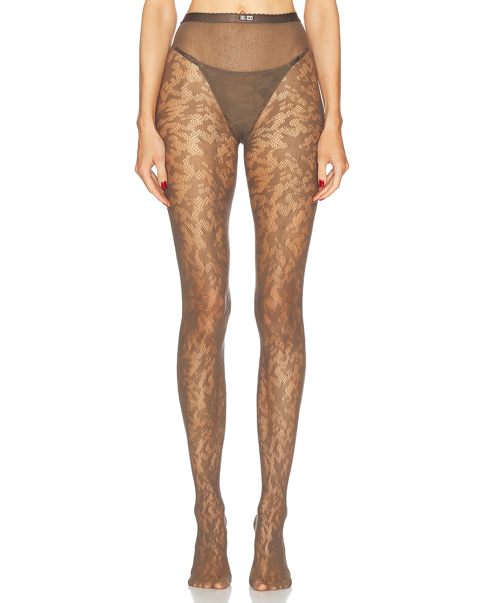 Image 1 of Diesel x SAVAGE FENTY by RIHANNA High Waisted Tights in Brown