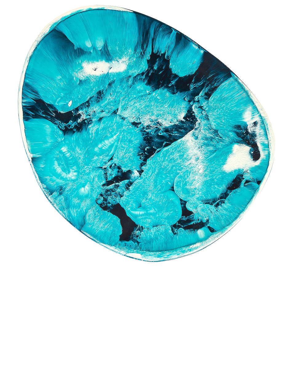 Image 1 of DINOSAUR DESIGNS Large Pebble Platter in Moody Blue Swirl