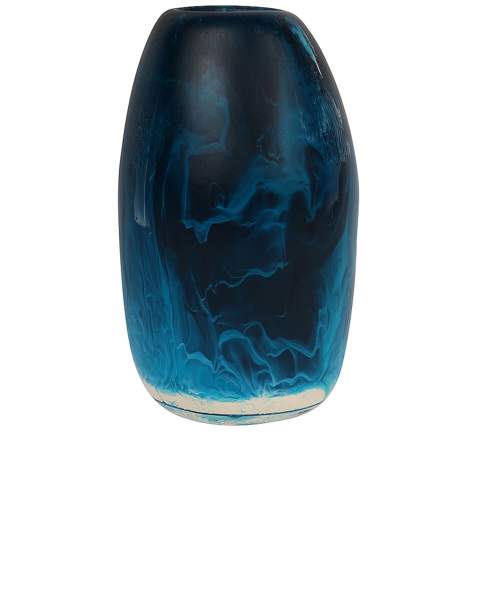 DINOSAUR DESIGNS Medium Pebble Vase in Moody Blue Swirl FWRD