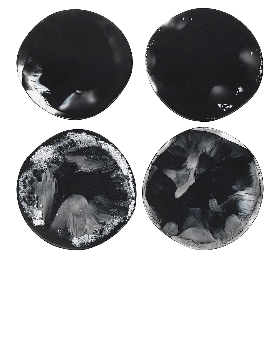 Image 1 of DINOSAUR DESIGNS Set of 4 Boulder Coasters in Black Marble