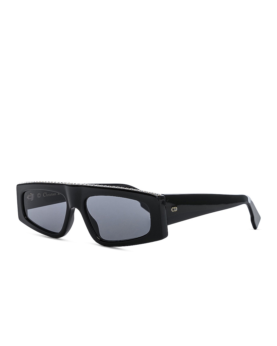 Dior Power Sunglasses in Black Crystal & Gray FWRD