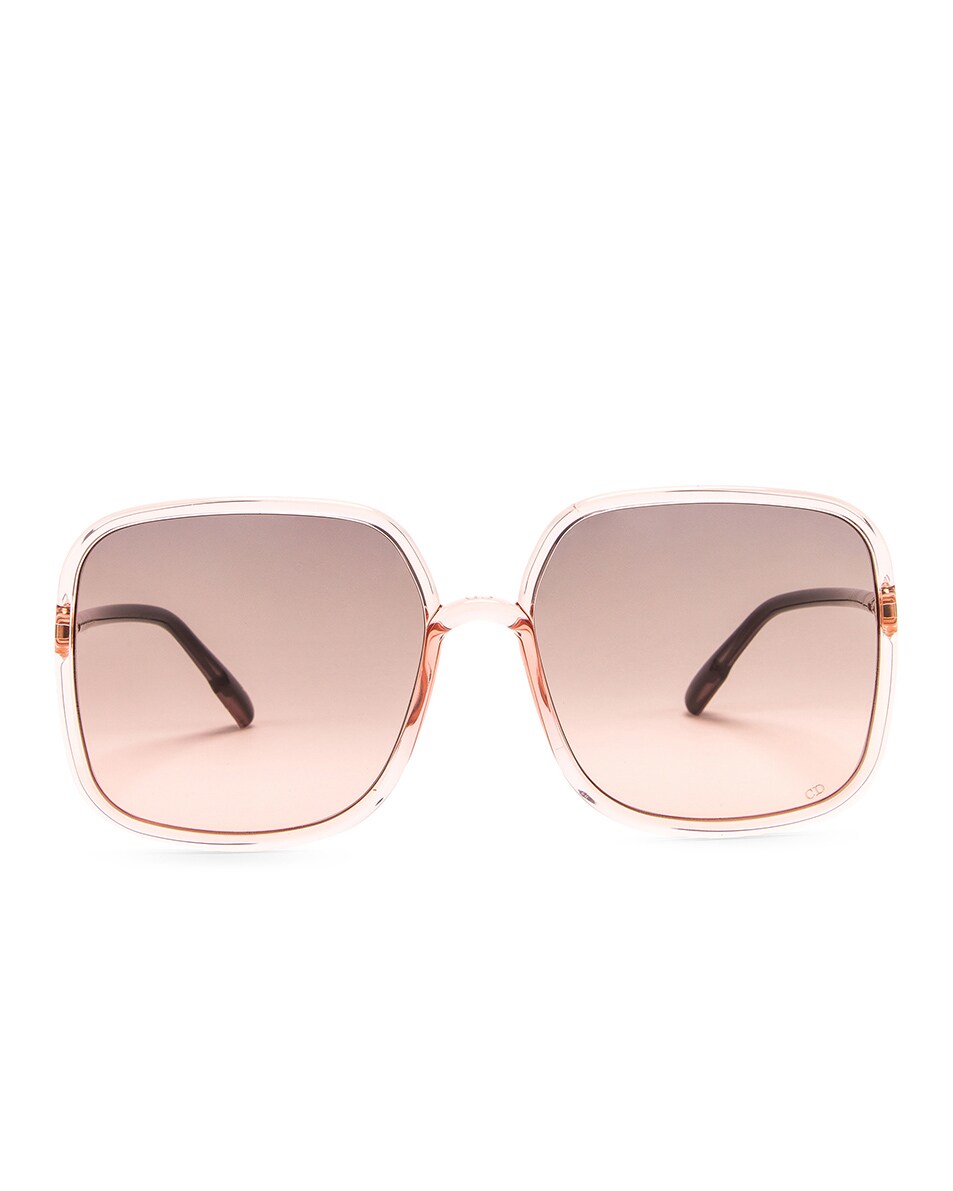 Image 1 of Dior Stellaire Square Sunglasses in Coral & Gray Fuchsia