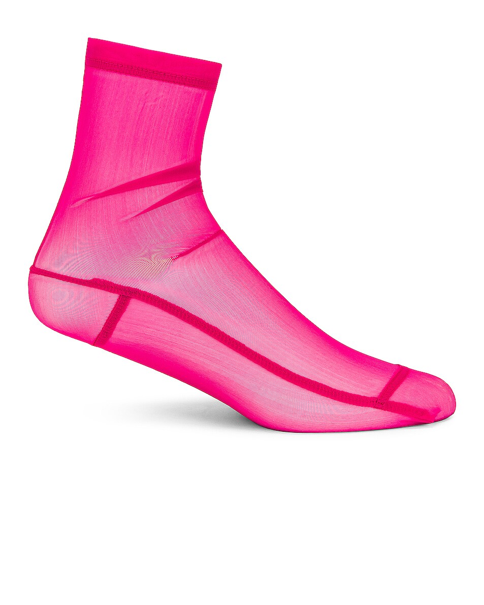 Image 1 of Darner Solid Fuchsia Pink Mesh Socks in Solid Fuchsia Pink Mesh