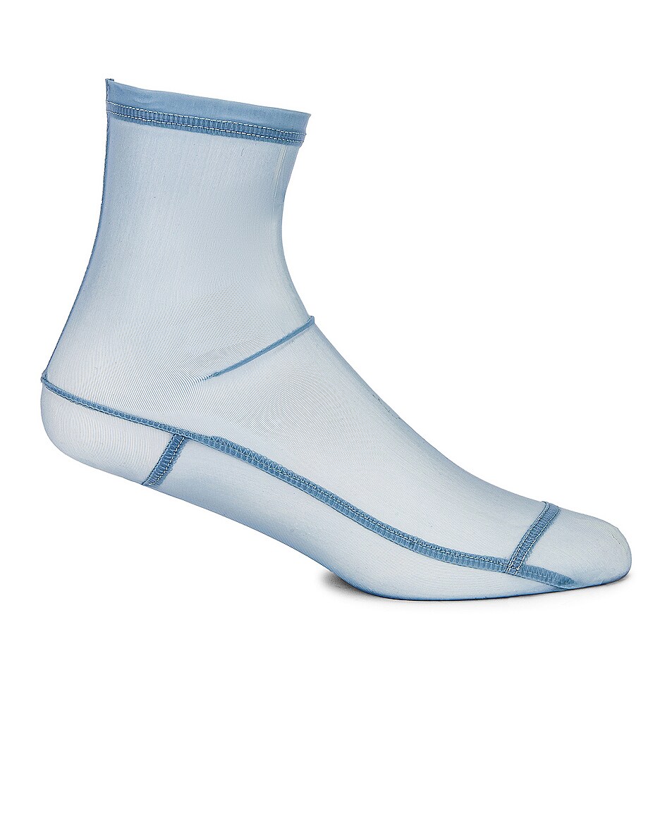 Image 1 of Darner Solid Powder Blue Mesh Socks in Solid Powder Blue Mesh