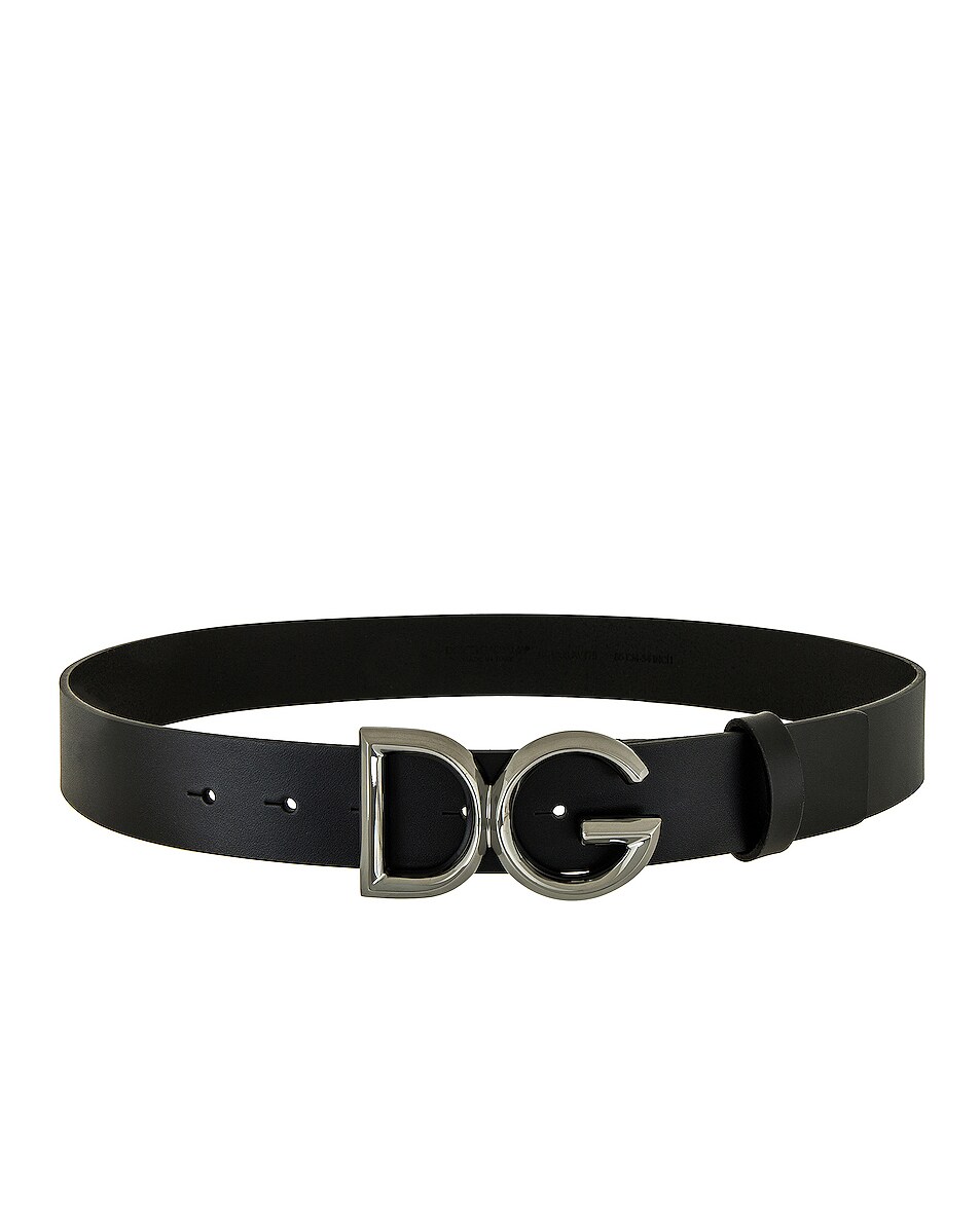Image 1 of Dolce & Gabbana Belt in Black & Gunmetal