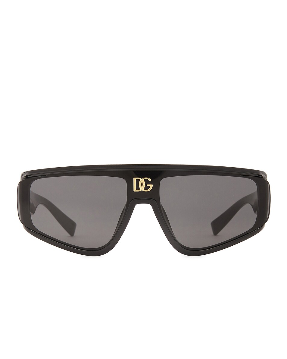 Image 1 of Dolce & Gabbana Shield Sunglasses in Black