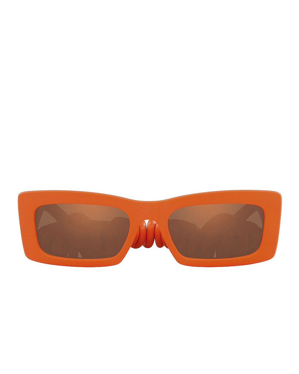 Image 1 of Dolce & Gabbana Rubber Rectangle Sunglasses in Orange