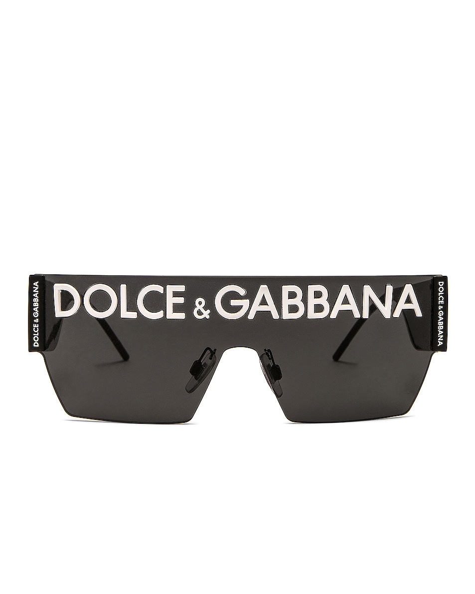 Image 1 of Dolce & Gabbana Logo Flap Top Sunglasses in Black