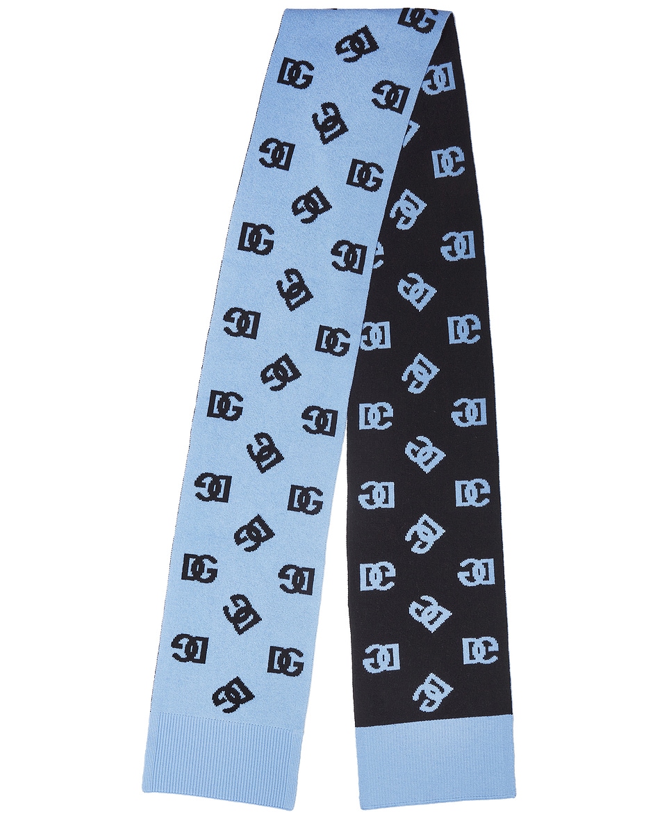 Image 1 of Dolce & Gabbana Monogram Scarf in Very Light Blue