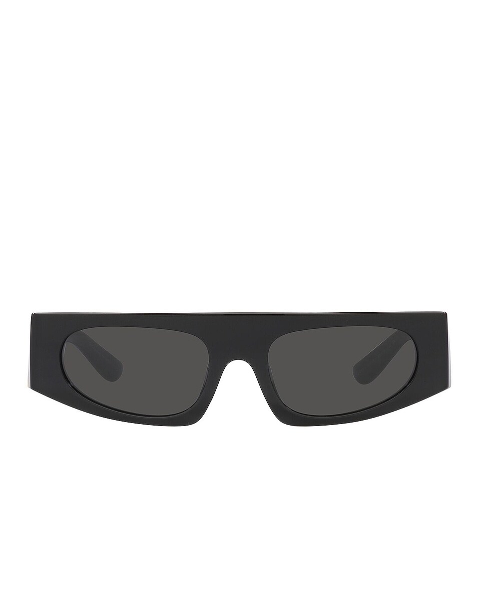 Image 1 of Dolce & Gabbana Logo Rectangle Sunglasses in Black