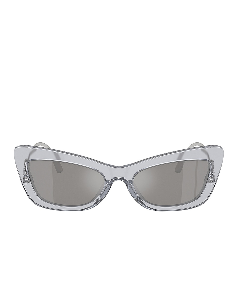 Image 1 of Dolce & Gabbana Cat Eye Sunglasses in Transparent Silver