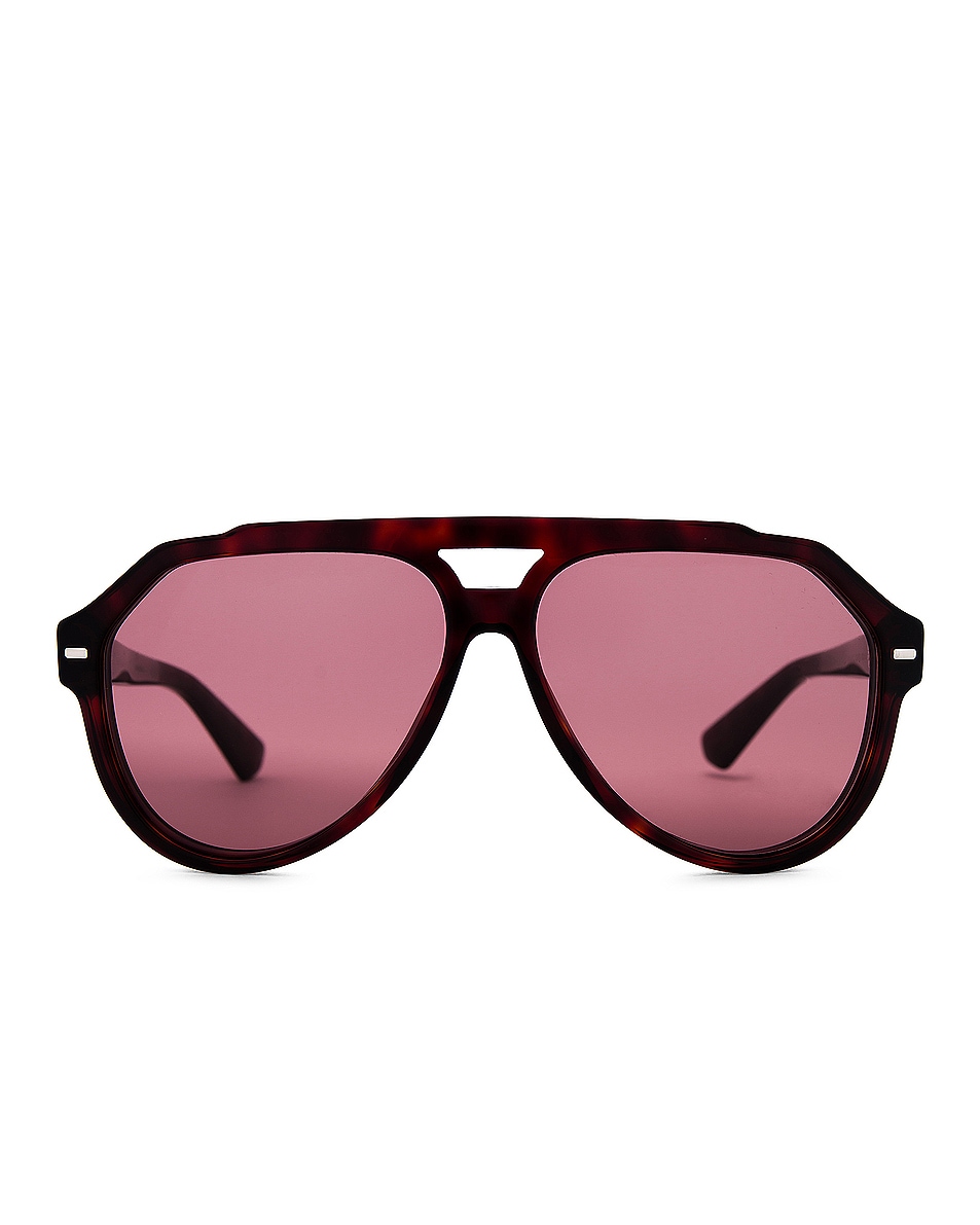 Image 1 of Dolce & Gabbana Aviator Sunglasses in Red Havana