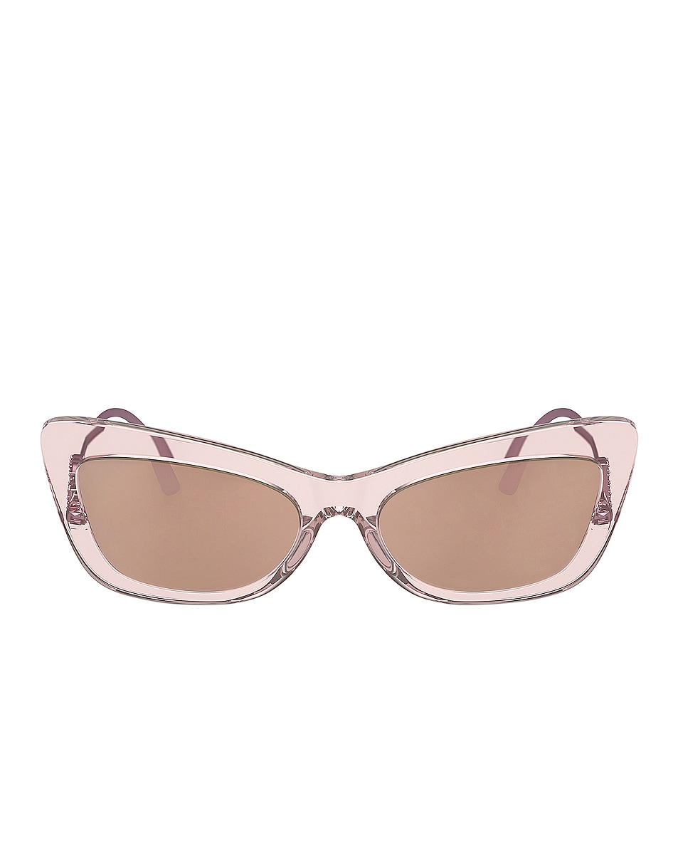 Image 1 of Dolce & Gabbana Cat Eye Sunglasses in Transparent Pink