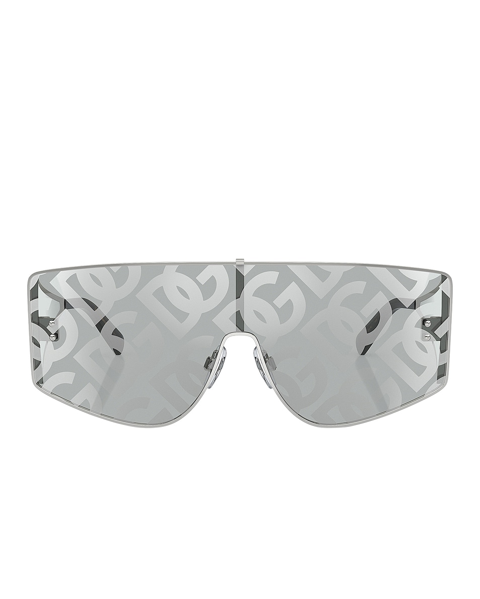 Image 1 of Dolce & Gabbana Shield Sunglasses in Silver