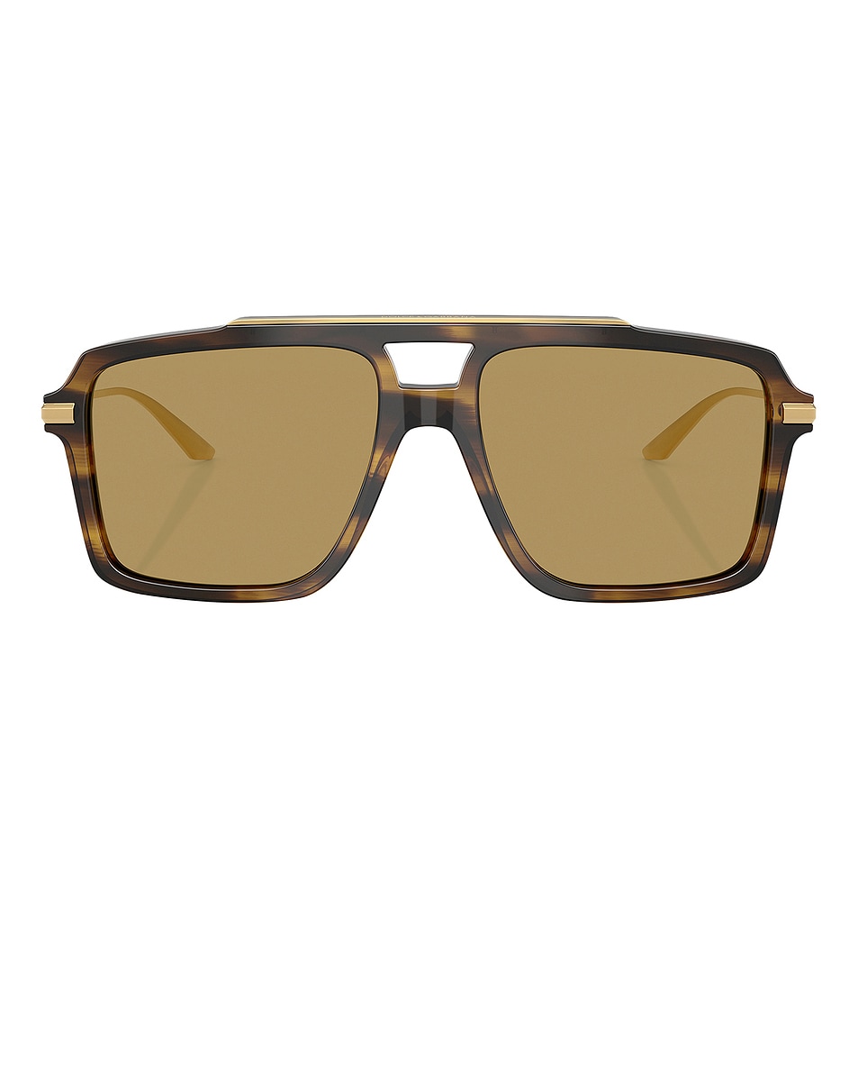 Image 1 of Dolce & Gabbana Shield Sunglasses in Brown
