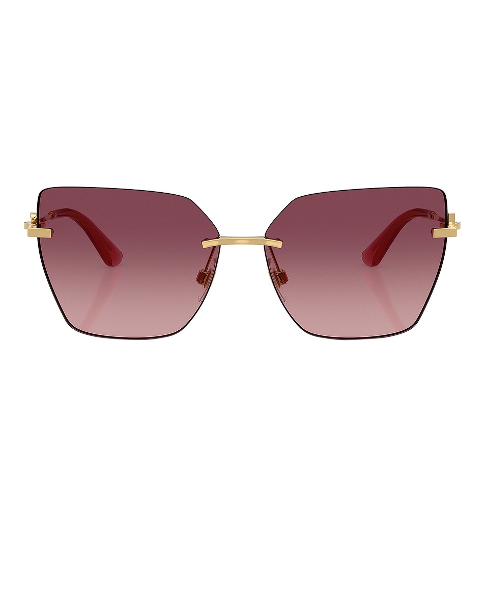 Image 1 of Dolce & Gabbana Square Sunglasses in Gold & Pink