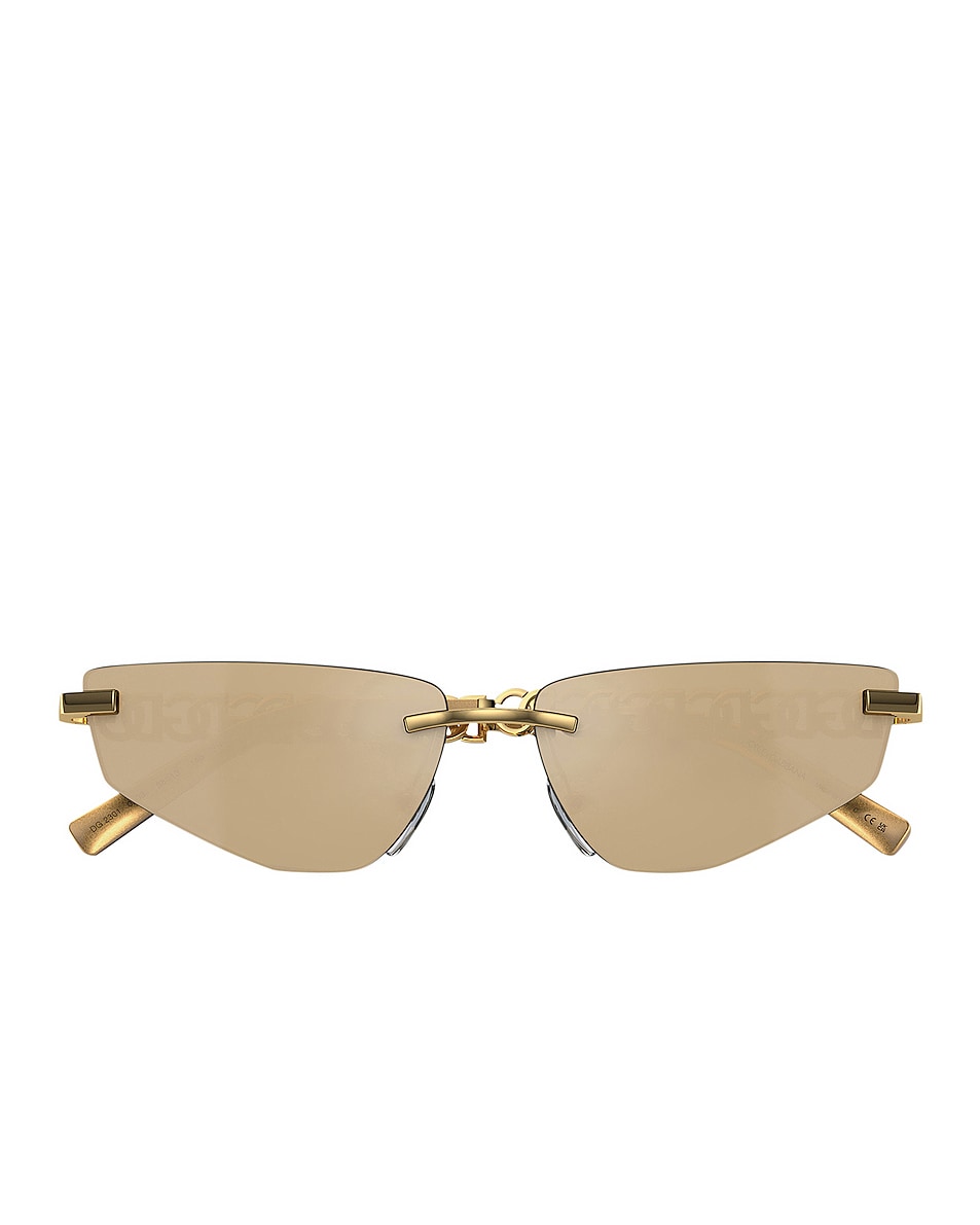 Image 1 of Dolce & Gabbana Oval Sunglasses in Gold