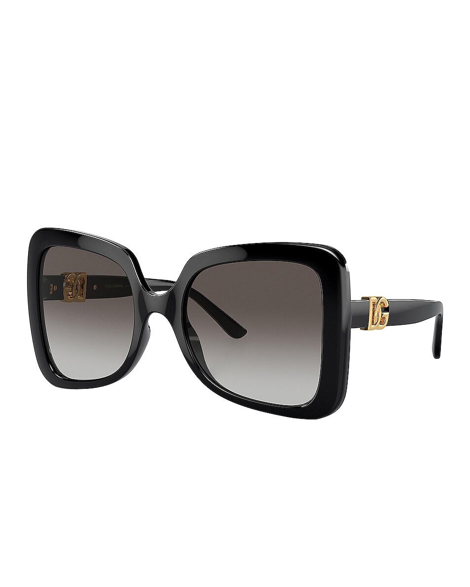 Dolce & Gabbana Matte Black Steel Frame Gray Lens Sunglasses main image 1