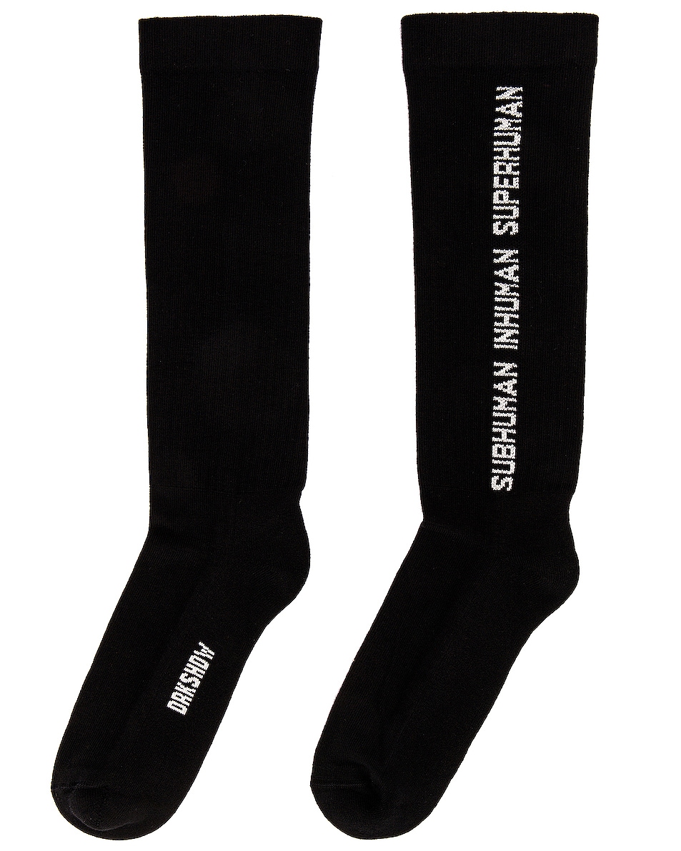 Image 1 of DRKSHDW by Rick Owens Mid Calf Socks in Black