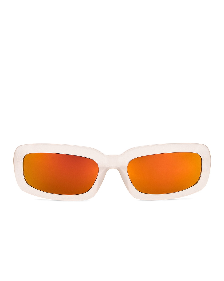 Image 1 of Dries Van Noten Acetate Rectangular Sunglasses in White