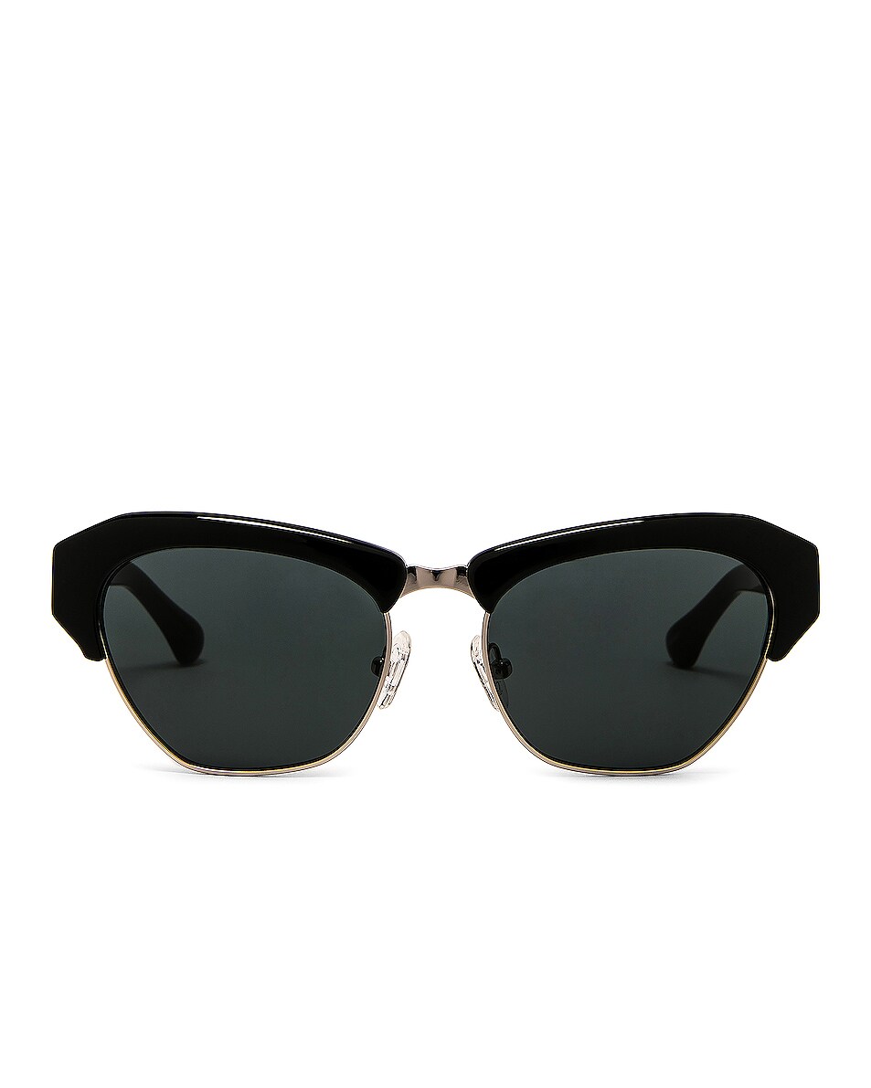 Image 1 of Dries Van Noten Cat Eye Sunglasses in Black, Silver, & Grey